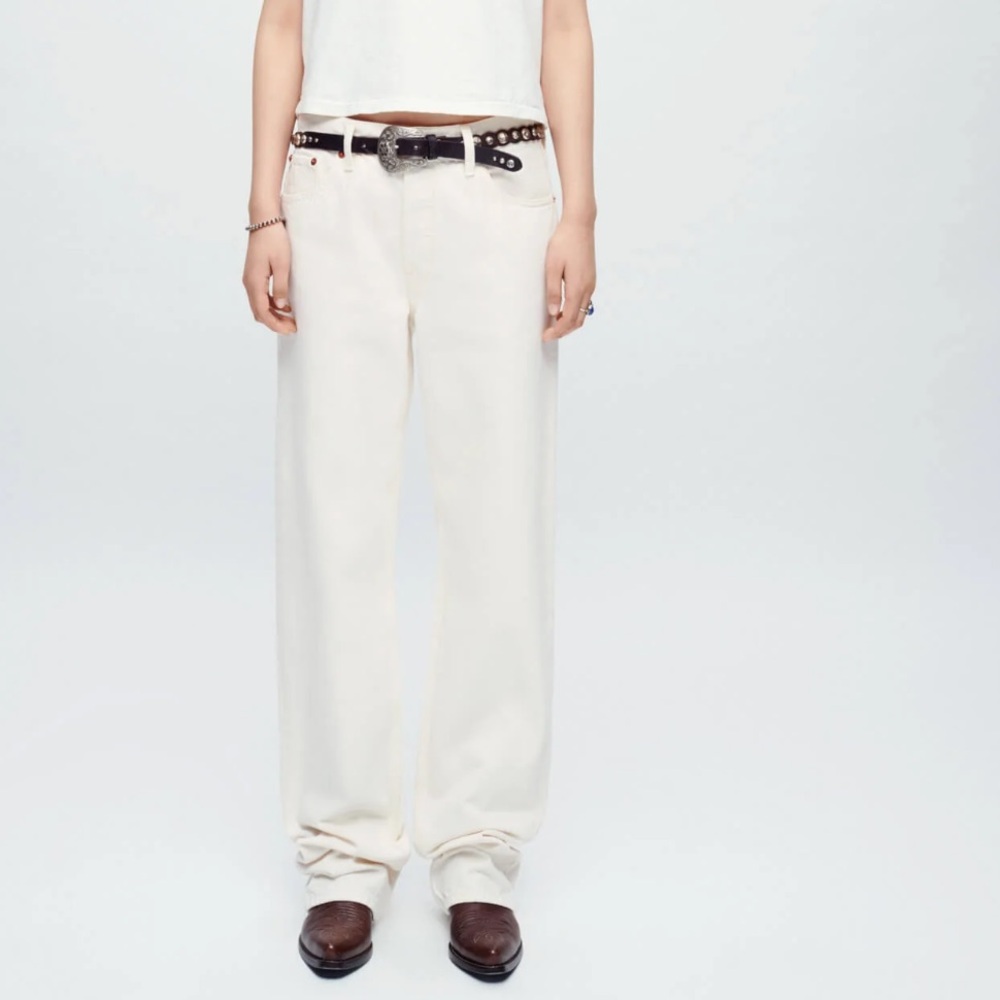 NWT RE/DONE Vintage White Loose Long Jeans 🩵